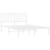 vidaXL Cadre de lit m&eacute;tal sans matelas et t&ecirc;te de lit blanc 140x190 cm