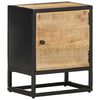 vidaXL Table de chevet &agrave; porte sculpt&eacute;e 40x30x50 cm Bois manguier brut