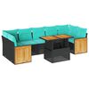 vidaXL Salon de jardin 10 pcs avec coussins noir r&eacute;sine tress&eacute;e acacia