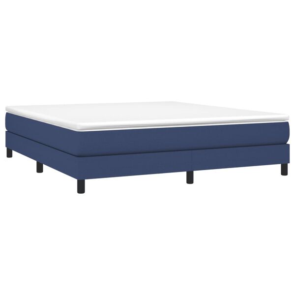 vidaXL Sommier &agrave; lattes de lit avec matelas Bleu 180x200 cm Tissu