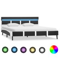vidaXL Cadre de lit avec LED Gris Similicuir 120 x 200 cm