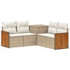 vidaXL Ensemble de Canap&eacute;s 5 pc Beige et blanc cr&egrave;me 176 x 176 x 85 cm