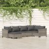 vidaXL Salon de jardin 6 pcs avec coussins Gris Résine tressée