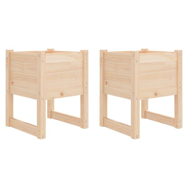 vidaXL Jardinières 2 pcs 40x40x52,5 cm Bois massif de pin
