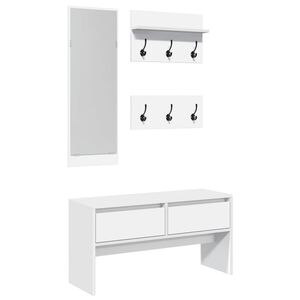 vidaXL Ensemble de meubles de couloir 4 pcs blanc bois d'ing&eacute;nierie