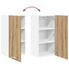 vidaXL Armoire suspendue Ch&ecirc;ne Artisan et Blanc 40 x 31 x 80 cm