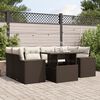 vidaXL Salon de jardin avec coussins 7 pcs marron r&eacute;sine tress&eacute;e