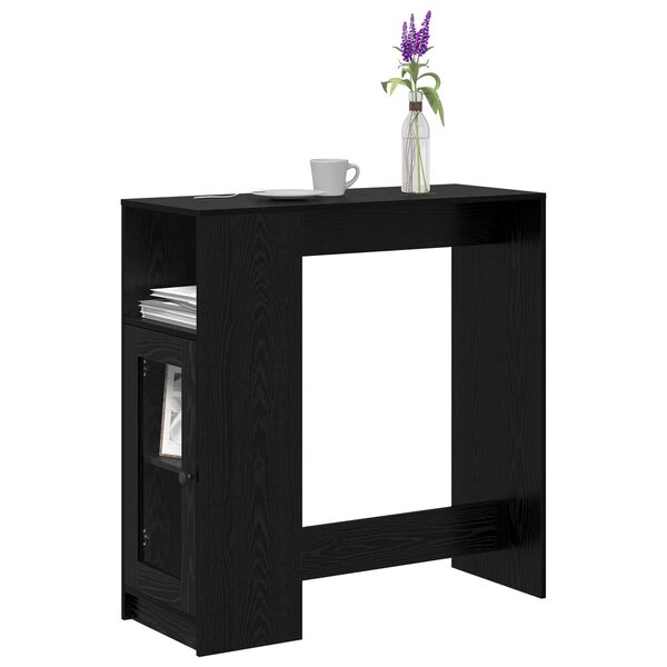 vidaXL Table de bar Ch&ecirc;ne noir 101 x 40 x 103,5 cm Bois d'ing&eacute;nierie