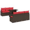 vidaXL Ensemble de canap&eacute; de jardin 7 pc Marron Poly rotin