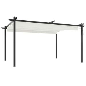 vidaXL Tonnelle de jardin avec toit r&eacute;tractable 4x3 m Cr&egrave;me
