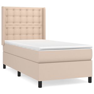 vidaXL Sommier &agrave; lattes de lit avec matelas Cappuccino 80x200 cm