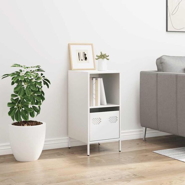 vidaXL Buffet blanc 35x39x73,5 cm acier laminé à froid