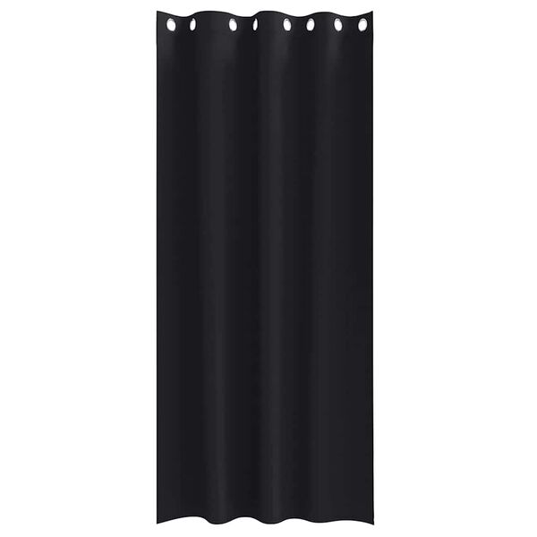 vidaXL Rideaux occultants avec anneaux 2 pcs Noir 245 x 140 cm