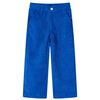 Pantalons pour enfants velours c&ocirc;tel&eacute; bleu cobalt 104