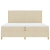 vidaXL Lit &agrave; ressorts avec matelas Cr&egrave;me 200 x 200 cm tissu