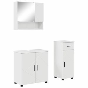vidaXL Ensemble de mobilier de salle de bain 3 pcs Blanc brillant