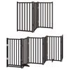 vidaXL Barri&egrave;re pour chien porte pliable 12panneaux noir bois peuplier
