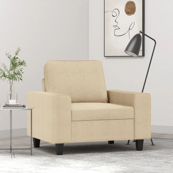 vidaXL Fauteuil Cr&egrave;me 60 cm Tissu