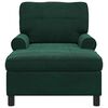 vidaXL Chaise longue avec coussin Vert fonc&eacute; 91 x 157 x 91 cm Velours
