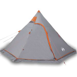 vidaXL Tente de camping tipi 5 personnes gris imperm&eacute;able