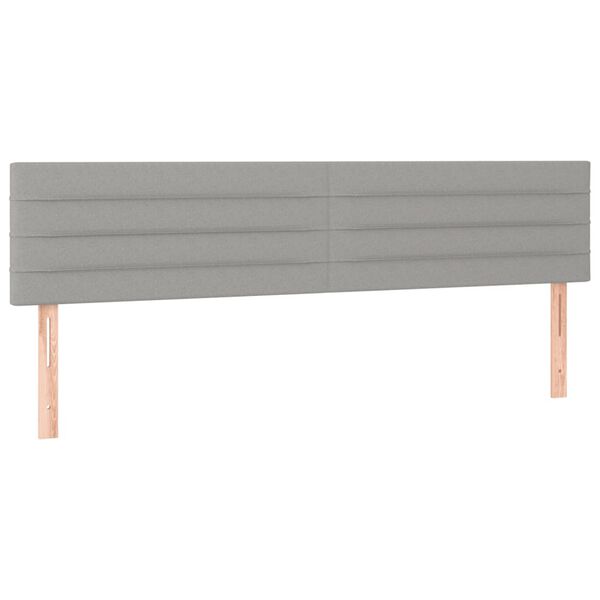vidaXL T&ecirc;te de lit &agrave; LED Gris clair 200x5x78/88 cm Tissu