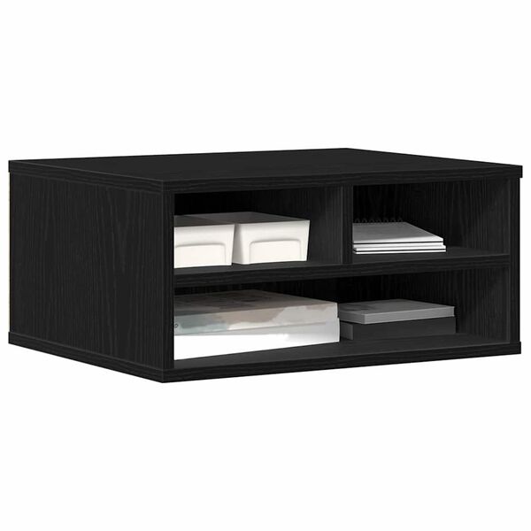 vidaXL Support d'imprimante avec stockage Chêne noir 49 x 40 x 22,5 cm