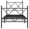 vidaXL Cadre de lit métal sans matelas avec pied de lit noir 75x190 cm