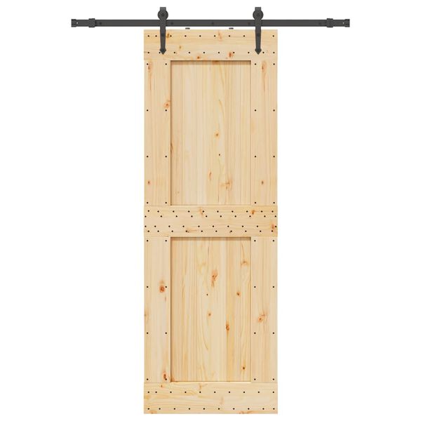 vidaXL Porte coulissante et kit de quincaillerie 80x210 cm pin massif