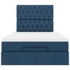 vidaXL Cadre de lit ottoman avec matelas bleu 120x200 cm tissu