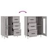 vidaXL Buffet sonoma gris 69,5x34x90 cm bois d'ing&eacute;nierie