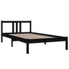 vidaXL Cadre de lit sans matelas noir bois massif 100x200 cm