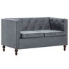 vidaXL Canap&eacute; Chesterfield &agrave; 2 places Rev&ecirc;tement en tissu Gris
