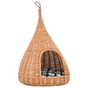 vidaXL Panier pour chats avec coussin 40x60 cm Saule naturel