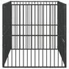vidaXL Parc pour chien 4 panneaux noir acier galvanis&eacute;