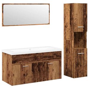 vidaXL Ensemble de meubles salle de bain 4 pcs bois d'ing&eacute;nierie
