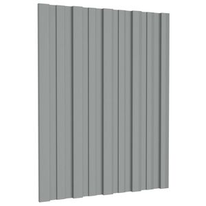 vidaXL Panneau de toiture 12 pcs Gris 60 x 45 cm Acier galvanis&eacute;