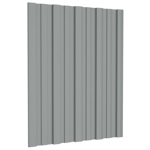 vidaXL Panneau de toiture 12 pcs Gris 60 x 45 cm Acier galvanis&eacute;