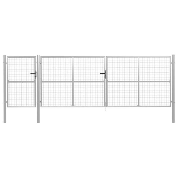 vidaXL Portail de jardin en acier 500 x 150 cm argenté