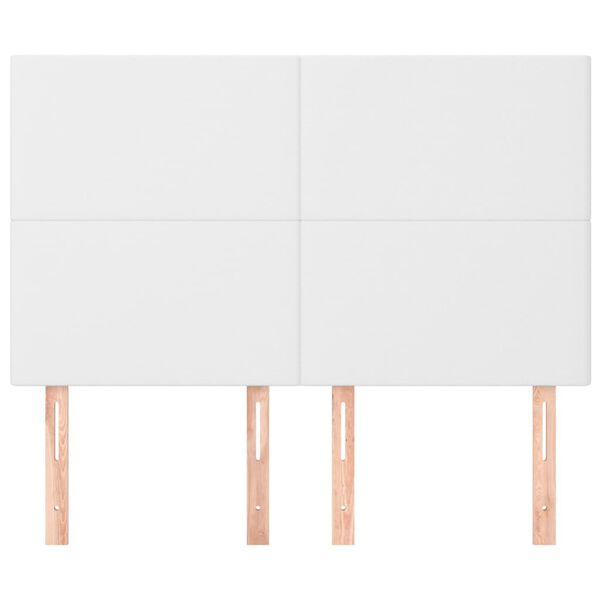 vidaXL T&ecirc;te de lit blanche 144 x 5 x 118/128 cm similicuir