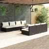 vidaXL Salon de jardin 8 pcs avec coussins résine tressée noir