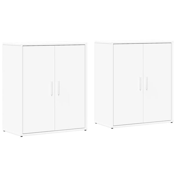 vidaXL Buffets 2 pcs blanc 60x31x70 cm bois d'ing&eacute;nierie
