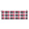 vidaXL Banc Batavia avec coussin &agrave; carreaux rouge 150 cm Bois de teck