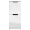 vidaXL Buffets 2 pcs Blanc brillant 30x30x70 cm Bois d'ing&eacute;nierie