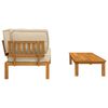 vidaXL Ensemble de Canap&eacute;s Uni 2 pcs Beige Bois d'Acacia Massif