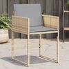 vidaXL Chaises de jardin avec coussins lot de 4 mélange beige