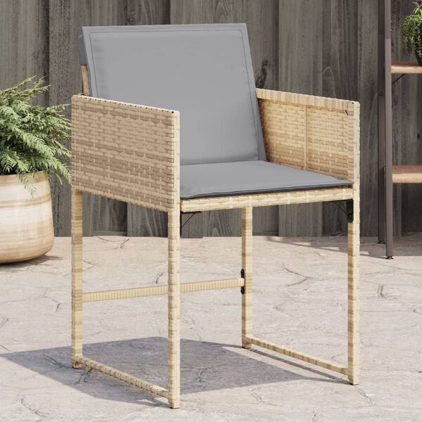 vidaXL Chaises de jardin avec coussins lot de 4 mélange beige