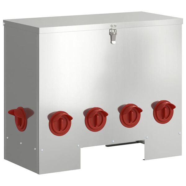 vidaXL Mangeoire pour poules 2 pcs Argent 60,5 x 29 x 51 cm