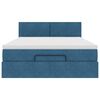 vidaXL Cadre de lit ottoman avec matelas bleu fonc&eacute; 140x200 cm velours