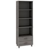 vidaXL Buffet HAMAR Gris clair 60x35x180 cm Bois de pin massif