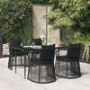 vidaXL Ensemble &agrave; manger de jardin et coussins 5pcs Noir Rotin PVC